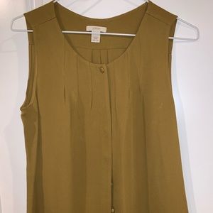J.Crew silk button up sleeveless blouse